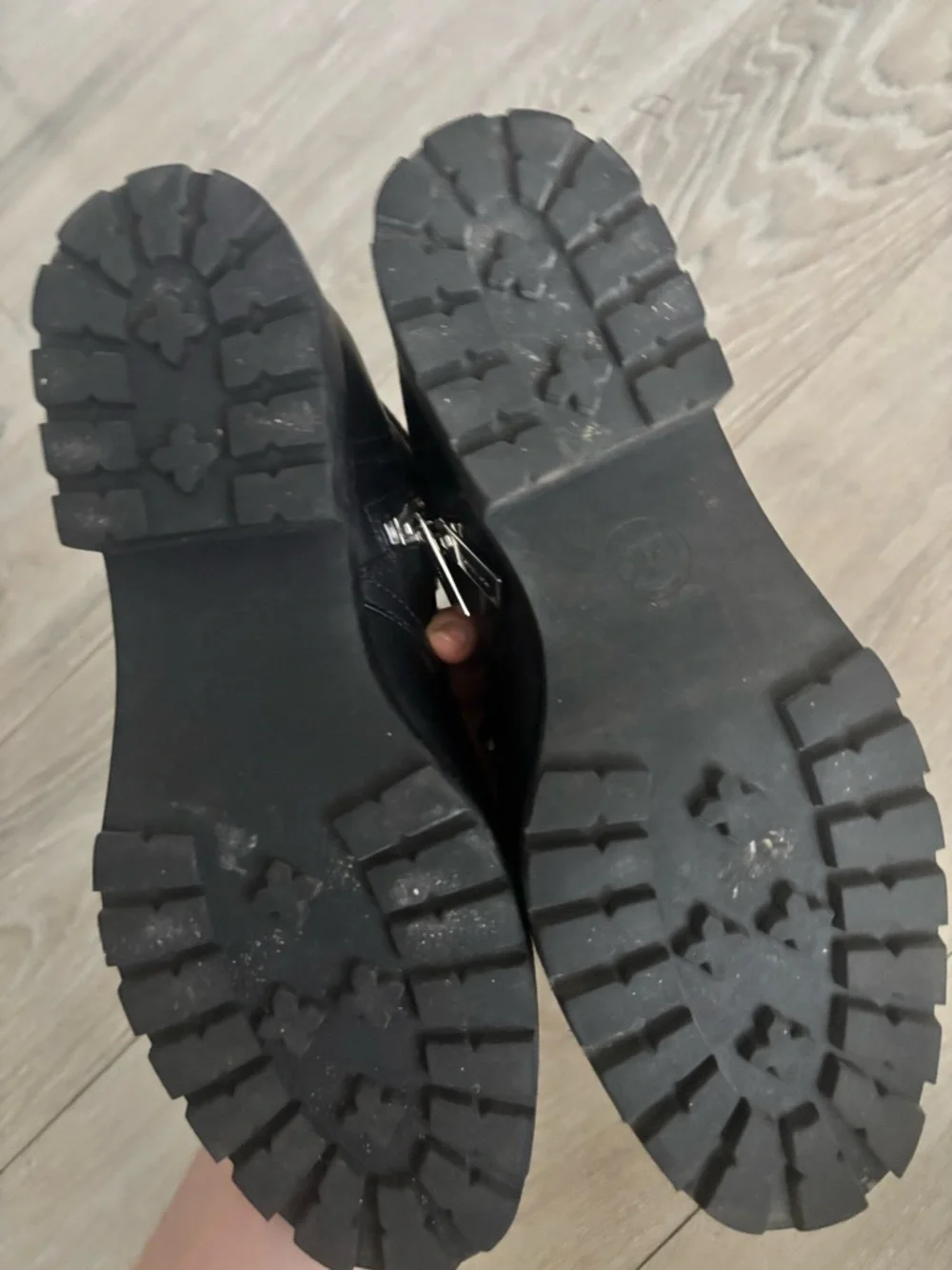 Michael Kors Black Leather MK Hardware Lace-Up Combat Boots - Picture 3 of 5